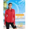 imageMAGCOMSEN Womens UPF 80 Sun Protection Hoodie Long Sleeve Hiking Fishing Lightweight UV Rashguard with Thumb HoleTomato Red