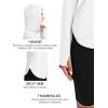 imageMAGCOMSEN Womens UPF 80 Sun Protection Hoodie Long Sleeve Hiking Fishing Lightweight UV Rashguard with Thumb HoleWhite