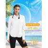 imageMAGCOMSEN Womens UPF 80 Sun Protection Hoodie Long Sleeve Hiking Fishing Lightweight UV Rashguard with Thumb HoleWhite