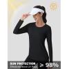 imageMAGCOMSEN Womens UPF 80 Workout Shirts Long Sleeve Atheltic TShirt Quick Dry Rash Guard Swim TopsBlack