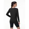 imageMAGCOMSEN Womens UPF 80 Workout Shirts Long Sleeve Atheltic TShirt Quick Dry Rash Guard Swim TopsBlack