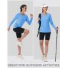 imageMAGCOMSEN Womens UPF 80 Workout Shirts Long Sleeve Atheltic TShirt Quick Dry Rash Guard Swim TopsCascade Blue