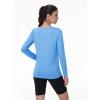 imageMAGCOMSEN Womens UPF 80 Workout Shirts Long Sleeve Atheltic TShirt Quick Dry Rash Guard Swim TopsCascade Blue
