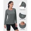 imageMAGCOMSEN Womens UPF 80 Workout Shirts Long Sleeve Atheltic TShirt Quick Dry Rash Guard Swim TopsGrey