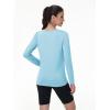 imageMAGCOMSEN Womens UPF 80 Workout Shirts Long Sleeve Atheltic TShirt Quick Dry Rash Guard Swim TopsLight Lake Blue