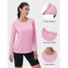 imageMAGCOMSEN Womens UPF 80 Workout Shirts Long Sleeve Atheltic TShirt Quick Dry Rash Guard Swim TopsLight Pink