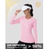 imageMAGCOMSEN Womens UPF 80 Workout Shirts Long Sleeve Atheltic TShirt Quick Dry Rash Guard Swim TopsLight Pink