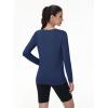 imageMAGCOMSEN Womens UPF 80 Workout Shirts Long Sleeve Atheltic TShirt Quick Dry Rash Guard Swim TopsNavy Blue