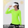 imageMAGCOMSEN Womens UPF 80 Workout Shirts Long Sleeve Atheltic TShirt Quick Dry Rash Guard Swim TopsNeon Green