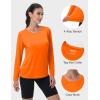 imageMAGCOMSEN Womens UPF 80 Workout Shirts Long Sleeve Atheltic TShirt Quick Dry Rash Guard Swim TopsNeon Orange