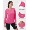 imageMAGCOMSEN Womens UPF 80 Workout Shirts Long Sleeve Atheltic TShirt Quick Dry Rash Guard Swim TopsRosy Red