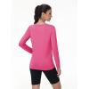 imageMAGCOMSEN Womens UPF 80 Workout Shirts Long Sleeve Atheltic TShirt Quick Dry Rash Guard Swim TopsRosy Red