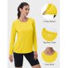 imageMAGCOMSEN Womens UPF 80 Workout Shirts Long Sleeve Atheltic TShirt Quick Dry Rash Guard Swim TopsYellow