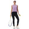 imageMAGCOMSEN Womens Workout Tank Tops Crop Sleeveless Athletic Moisture Wicking Loose Fit Summer ShirtLightpurple