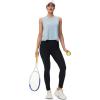 imageMAGCOMSEN Womens Workout Tank Tops Crop Sleeveless Athletic Moisture Wicking Loose Fit Summer ShirtLsblue