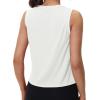 imageMAGCOMSEN Womens Workout Tank Tops Crop Sleeveless Athletic Moisture Wicking Loose Fit Summer ShirtWhite