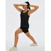 imageMAGCOMSEN Womens Workout Tops Racerback Tank Tops Mesh Back Breathable Sleeveless Quick Dry Running Athletic ShirtsBlack