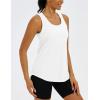 imageMAGCOMSEN Womens Workout Tops Racerback Tank Tops Mesh Back Breathable Sleeveless Quick Dry Running Athletic ShirtsWhite