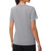 imageMAGCOMSEN Workout Tops for Women UPF 80 VNeck Short Sleeve Tee Shirt Quick Dry T Shirts Gym Athletic Yoga TopLightgrey
