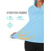 imageTACVASEN Womens Fleece Pullover Quarter Zip Sweatshirt Thermal Shirts Long Sleeve Athletic TopsLight Sky Blue
