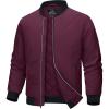 imageMAGCOMSEN Bomber Jackets for Men Winter Casual Quilted Jacket Warm Windproof Padded Jackets Zip Up CoatsBurgundy