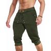 imageMAGCOMSEN Mens 34 Jogger Capri Pants with Zipper Pockets Knee Length Running Training Workout ShortsArmy Green