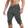 imageMAGCOMSEN Mens 34 Jogger Capri Pants with Zipper Pockets Knee Length Running Training Workout ShortsDark Grey
