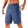imageMAGCOMSEN Mens Athletic Running Shorts 8quot Quick Dry Lightweight Workout Gym Sports Hiking Shorts UPF 50 with 3 PocketsBlue Gray