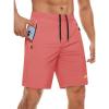 imageMAGCOMSEN Mens Athletic Running Shorts 9quot Quick Dry Lightweight Sport Workout Hiking Gym Shorts with Zipper PocketsWatermelon Red