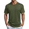 imageMAGCOMSEN Mens Dry Fit Shirts Mesh Short Sleeve Athletic Lightweight Workout Performance Hiking ShirtArmygreen
