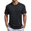 imageMAGCOMSEN Mens Dry Fit Shirts Mesh Short Sleeve Athletic Lightweight Workout Performance Hiking ShirtBlack