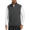 imageMAGCOMSEN Mens Fleece Vest Lightweight Zip Up Winter Vests Outerwear Warm Polar Sleeveless Jacket with Pockets Casual GolfDark Grey
