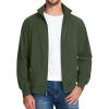 imageMAGCOMSEN Mens Lightweight Bomber Jacket Windproof Water Resistant Zip Up Coat Stand Up Collar Windbreaker with 3 PocketsArmy Green