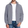 imageMAGCOMSEN Mens Lightweight Bomber Jacket Windproof Water Resistant Zip Up Coat Stand Up Collar Windbreaker with 3 PocketsLight Grey