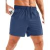 imageMAGCOMSEN Mens Running Shorts 5quot Quick Dry Lightweight Hiking Shorts with Pockets for Workout Athletic Gym06blue Grey