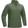 imageMAGCOMSEN Mens Shirts 14 Zip Fleece Pullover MidWeight Long Sleeve Sweatshirts Athletic ShirtsArmy Green