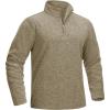 imageMAGCOMSEN Mens Shirts 14 Zip Fleece Pullover MidWeight Long Sleeve Sweatshirts Athletic ShirtsLight Brown