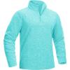 imageMAGCOMSEN Mens Shirts 14 Zip Fleece Pullover MidWeight Long Sleeve Sweatshirts Athletic ShirtsWater Blue