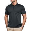 imageMAGCOMSEN Mens Short Sleeve Polo Golf Shirts 3Button Moisture Wicking Athletic TShirts Casual Collared ShirtBlack