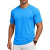 imageMAGCOMSEN Mens Short Sleeve UPF 50 Sun Protection Shirts Quick Dry Athletic TShirt Hiking Running Swimming Rash GuardAzure