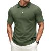 imageMAGCOMSEN Mens ShortSleeve PoloGolf Shirts for Men 3Button Moisture WickingAthletic Outdoor Collared TShirtArmy Green