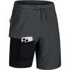 imageMAGCOMSEN Mens Swim Trunks with Compression Liner 9quot Quick Dry Beach Shorts with Zipper PocketsDark Grey
