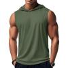 imageMAGCOMSEN Mens Tank Top Sleeveless Hoodie Cotton TShirt Summer Casual Shirt Muscle TeeArmy Green