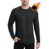 imageMAGCOMSEN Mens Thermal Shirt Fleece Lined Long Sleeve Athletic Base Layer Workout TopBlack