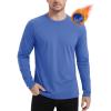 imageMAGCOMSEN Mens Thermal Shirt Fleece Lined Long Sleeve Athletic Base Layer Workout TopBlue Grey