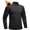 imageMAGCOMSEN Mens Thermal Shirt Fleece Lined Long Sleeve Undershirts Athletic Warm Base Layer Winter TopBlack