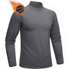 imageMAGCOMSEN Mens Thermal Shirt Fleece Lined Long Sleeve Undershirts Athletic Warm Base Layer Winter TopDark Grey