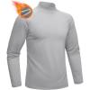 imageMAGCOMSEN Mens Thermal Shirt Fleece Lined Long Sleeve Undershirts Athletic Warm Base Layer Winter TopLight Grey