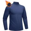 imageMAGCOMSEN Mens Thermal Shirt Fleece Lined Long Sleeve Undershirts Athletic Warm Base Layer Winter TopNavy