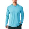 imageMAGCOMSEN Mens UPF 50 Sun Protection Hoodie Lightweight Long Sleeve Rash Guard Shirts Fishing Swim Athletic WorkoutWater Blue